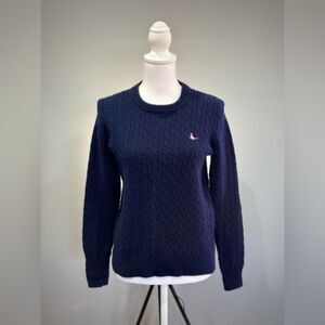 SALE! Navy Jack Wills 100% Wool Cable Knit Sweater Size 10 VGUC